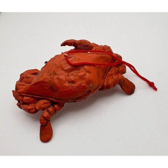 Vintage Clay Red Crab Christmas Tree Ornament Beach Ocean Life Coastal - Picture 6 of 7